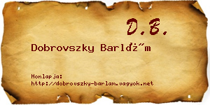 Dobrovszky Barlám névjegykártya